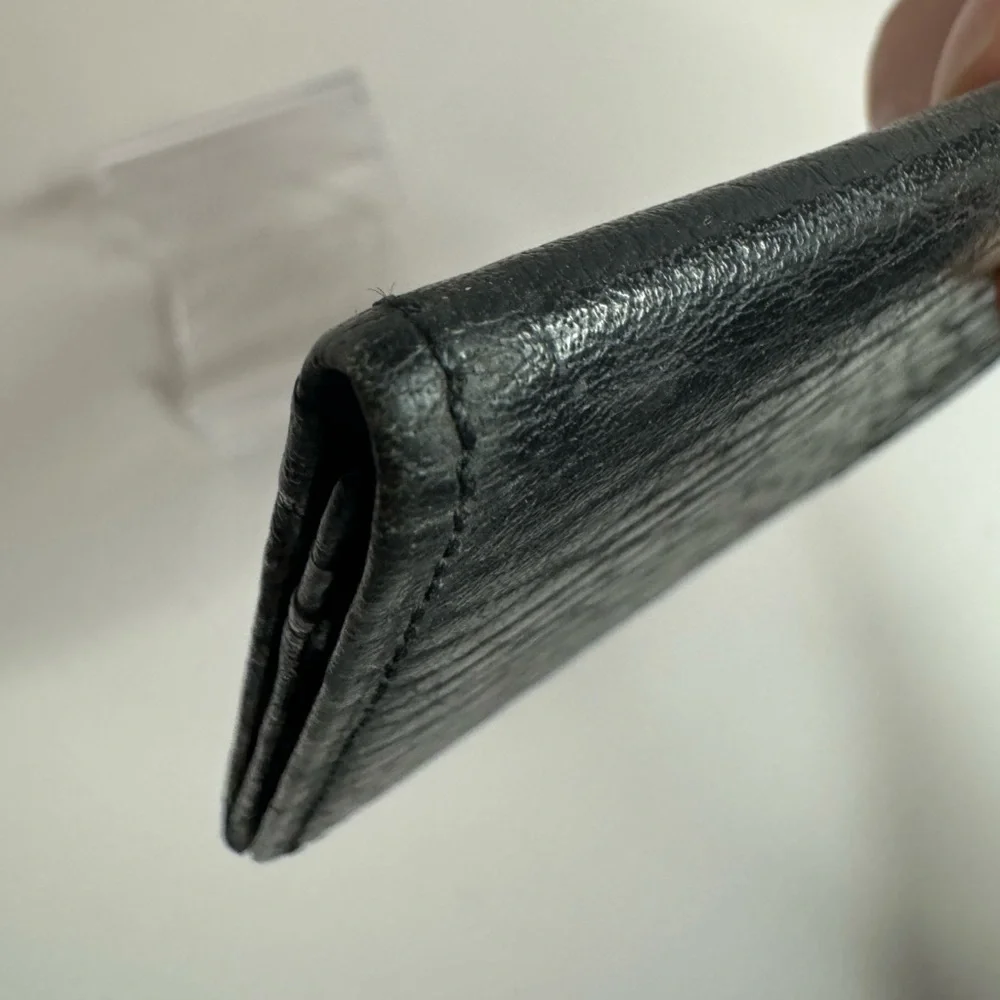 💖#176 Burberrys Vintage Black Leather Bifold ID Card Holder Wallet - Picture 13 of 14